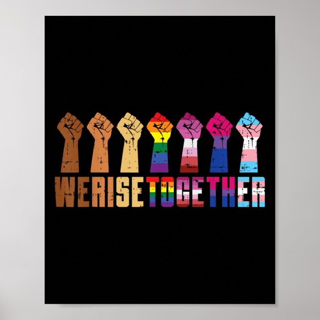 Poster Levantamos Juntos O Orgulho Negro Blm Lgbt Aumento (Frente)