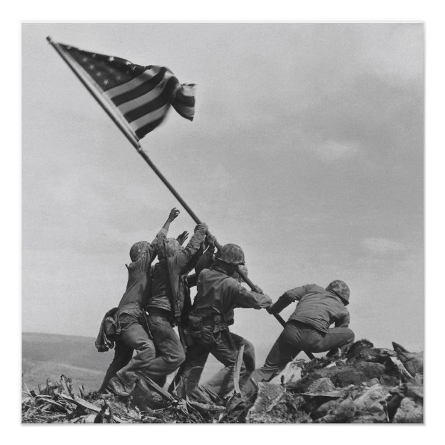Póster Levantando a bandeira em Iwo Jima (Frente)