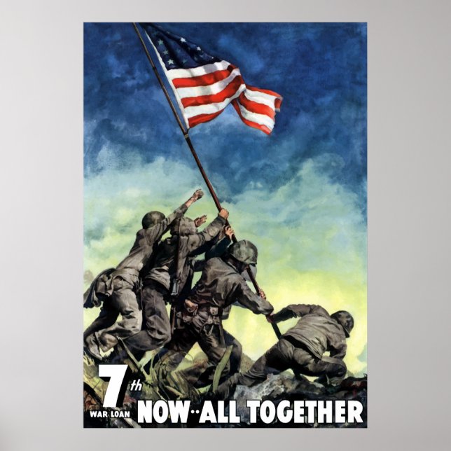 Póster Levantando A Bandeira Em Iwo Jima (Frente)