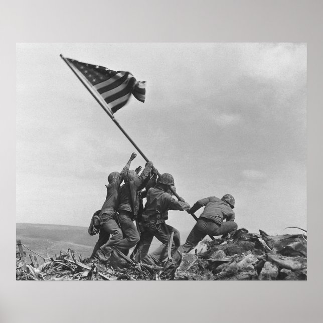 Poster Levantando a bandeira em Iwo Jima por Joe Rosentha (Frente)