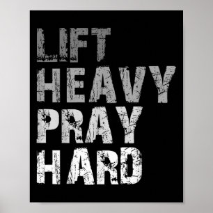 Poster Levante a Fé Motivacional do Duro de Reze Pesada