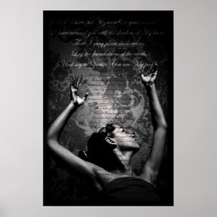 Poster Levante acima as mãos santamente