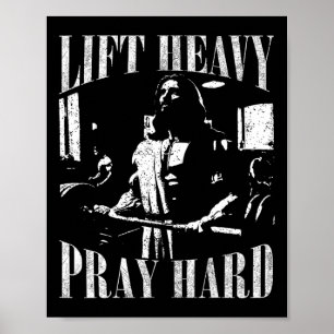 Poster Levante O Duro De Reze Pesada Gym Jesus Christian 