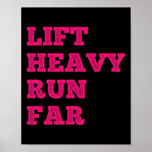Poster Levante Pesado Corra Longe Esporte Híbrido Fitness