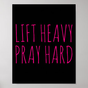 Poster Levante Pesado Reze Duro Fitness Musculação Jesus 