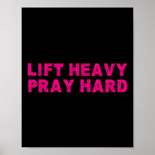 Poster Levante Pesado Reze Duro Fitness Musculação Jesus
