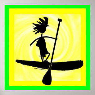 Póster Levante-se o design da silhueta da pá