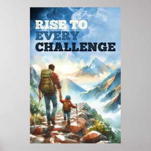 Poster Levante Todos Os Desafios, Pai E Motivação Do Filh