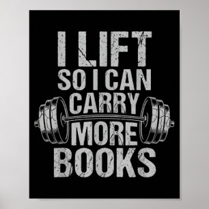 Poster Levanto para carregar mais livros leitor engraçado