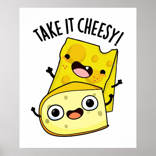 Poster Leve em Queijo Piada de Comida Divertida  (Frente)