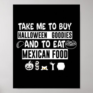 Poster Leve-me para comprar guloseimas de Halloween e com