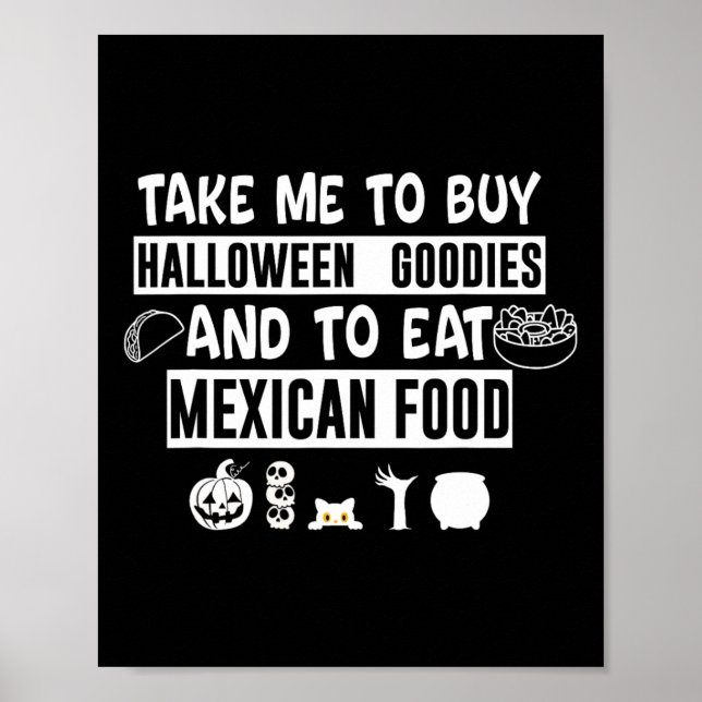 Poster Leve-me para comprar guloseimas de Halloween e com (Frente)