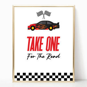 Poster Leve Um Para O Sinal De Favoritos Do Carro De Corr