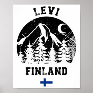 Poster Levi Lapland Ski Resort Finlândia Alpina Skiing Fi