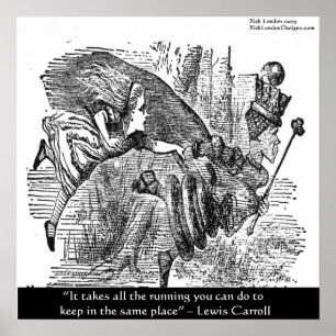 Póster Lewis Carroll Gráfico & Citação Famosa