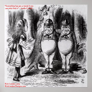 Póster Lewis Carroll Gráfico & Citação Famosa