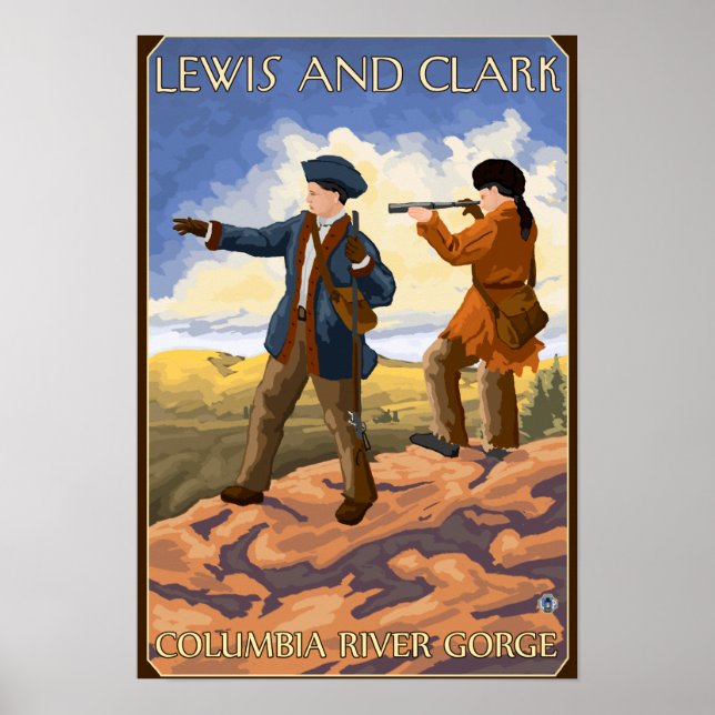 Póster Lewis e Clark - Columbia River Gorge, Oregon (Frente)