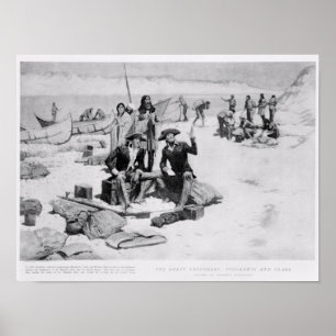 Póster Lewis e Clark na boca da Colômbia