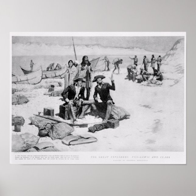 Póster Lewis e Clark na boca da Colúmbia (Frente)