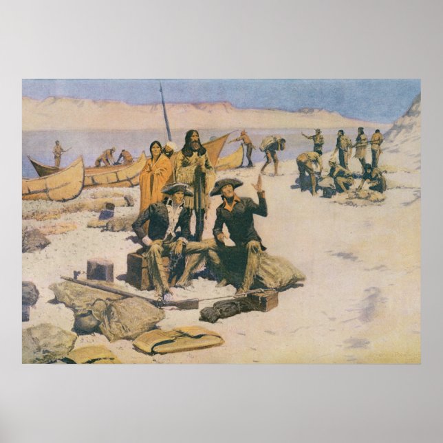 Póster Lewis e Clark no Rio Columbia (Frente)