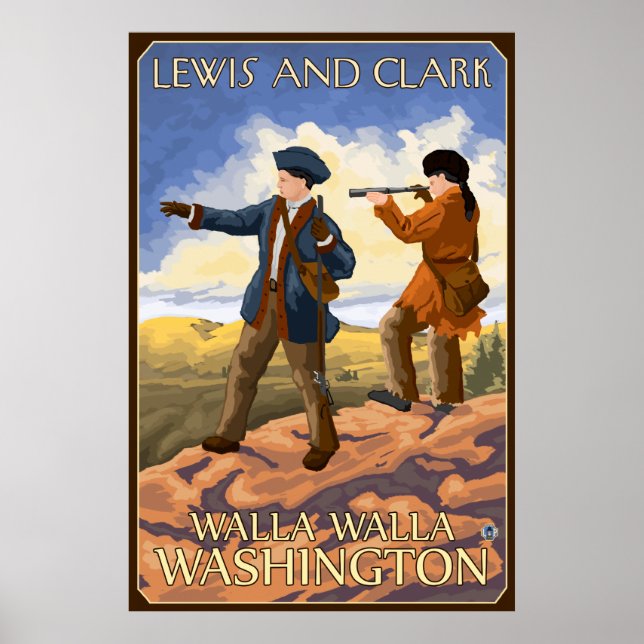 Poster Lewis e Clark - Walla Walla, Washington (Frente)