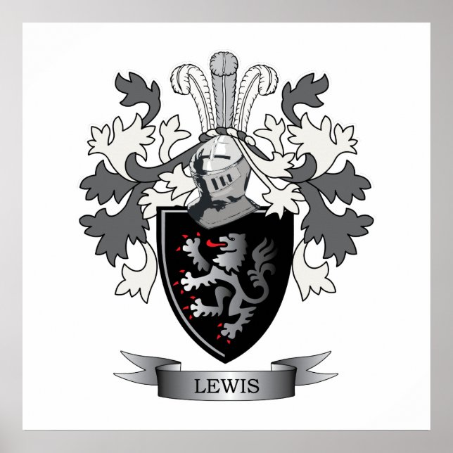 Poster Lewis Family Crest Casaco de Armas (Frente)