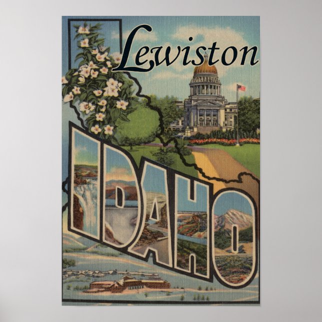 Poster Lewiston, Idaho - Cenas com Letras Grandes (Frente)