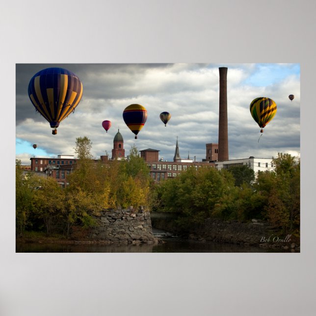 Poster Lewiston Maine Hot Air Balloons (Frente)