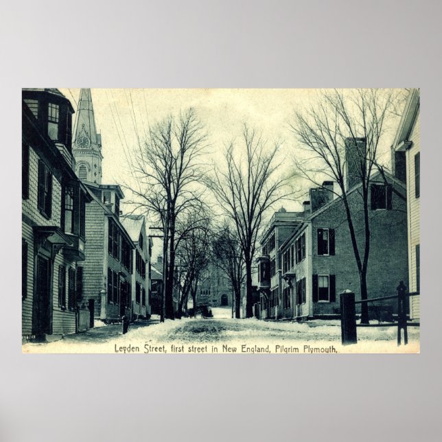 Poster Leyden Rua Pilgrim Plymouth MÃE c1908 (Frente)