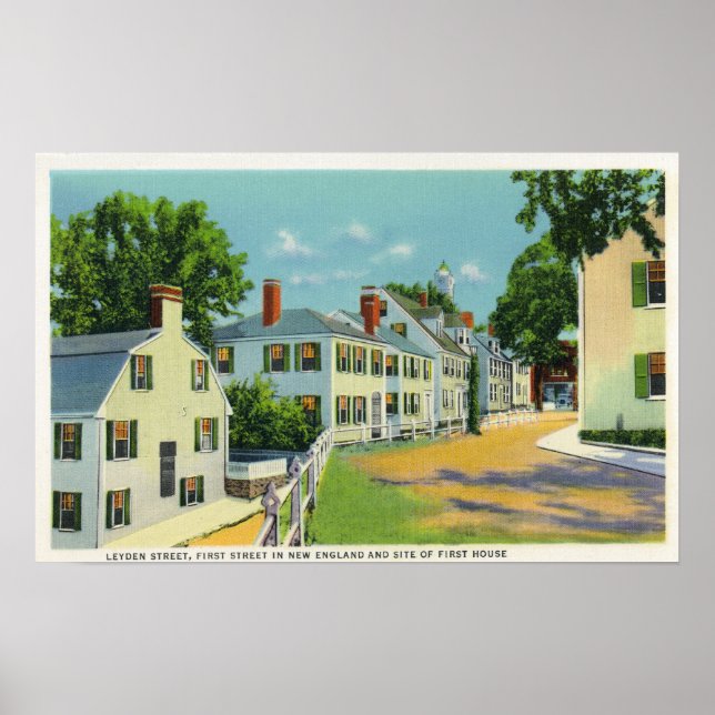 Poster Leyden Street View, First Street, Nova Inglaterra (Frente)