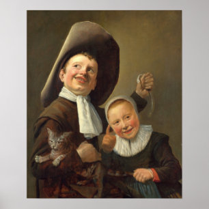 Poster Leyster - Um Menino E Uma Rapariga Com Um Gato E U