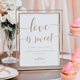 Poster Leyton Dourado Mínimo Amor É Sinal De Favor Doce