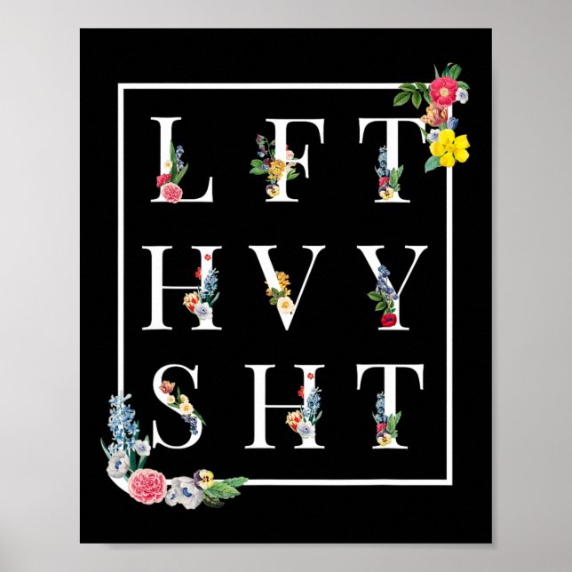 Poster Lft Hvy Shy Engraçado Mens Gym Rat Workout Potênci (Frente)