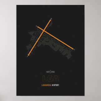 Poster LGA - Arte do diagrama de pista do aeroporto LaGua