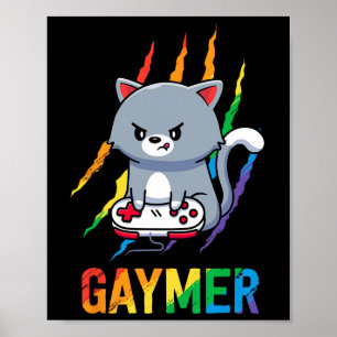 Poster Lgbt Cat Pris Shirt Rainbow Video Game Lovers Gif