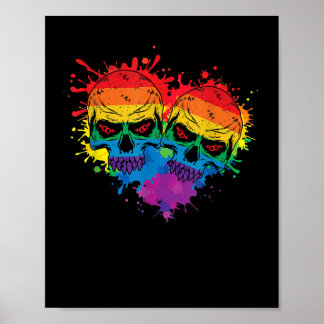 Poster Lgbt Heart Orgulho gay Skull Rainbow Love LGBT Sup