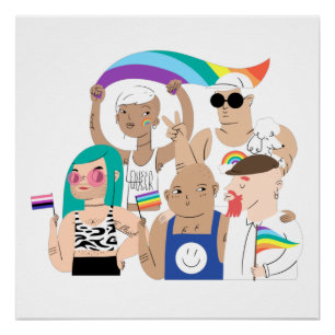 Póster LGBT+Orgulho. GAY amor. Bandeira do arco-íris.