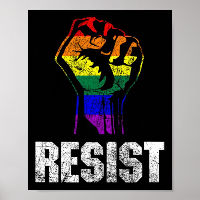 Poster Lgbt Orgulho gay Flag Resist (Frente)