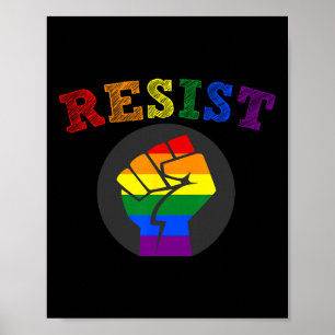 Poster Lgbt Orgulho gay Liberal Arco-Íris Resiste Tee-Fe