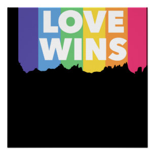 Póster LGBT+orgulho. o amor ganha. Queer.