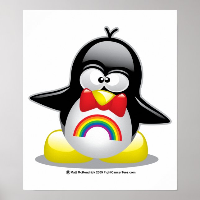 Póster LGBT Rainbow Penguin (Frente)