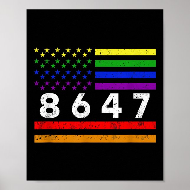 Poster Lgbtq 8647 86 47 Impeachment 47 Resistir 8647 Dive (Frente)