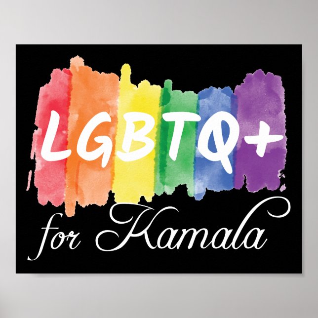 Poster LGBTQ para a Eleição do Orgulho gay Kamala Rainbow (Frente)