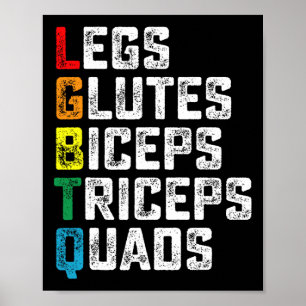 Poster Lgbtq Pernas Glutes Biceps Triceps Quads Engraçado