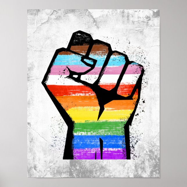 POSTER LGBTQ PROGRESSO ORGULHA FIST (Frente)