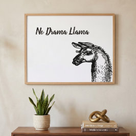 Poster Lhama Engraçada e Atrevida Sem Desenho Dramático P