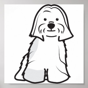 Póster Lhasa Apso Dog Cartoon