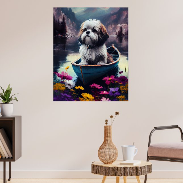Poster Lhasa Apso em uma Canoa: Uma Aventura Cênica (Sala de Estar 3)