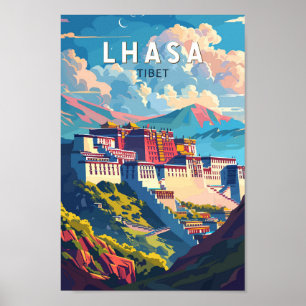 Poster Lhasa Tibet Viagem Art Vintage
