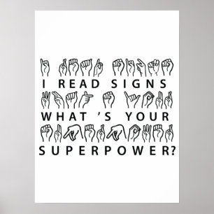 Poster Li Sinais Qual é a sua linguagem de sinais de supe